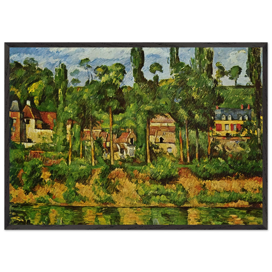 The Chateau de Medan - Paul Cezanne 70x100 cm / 28x40 inches Framed Art Print – Black Wooden Frame