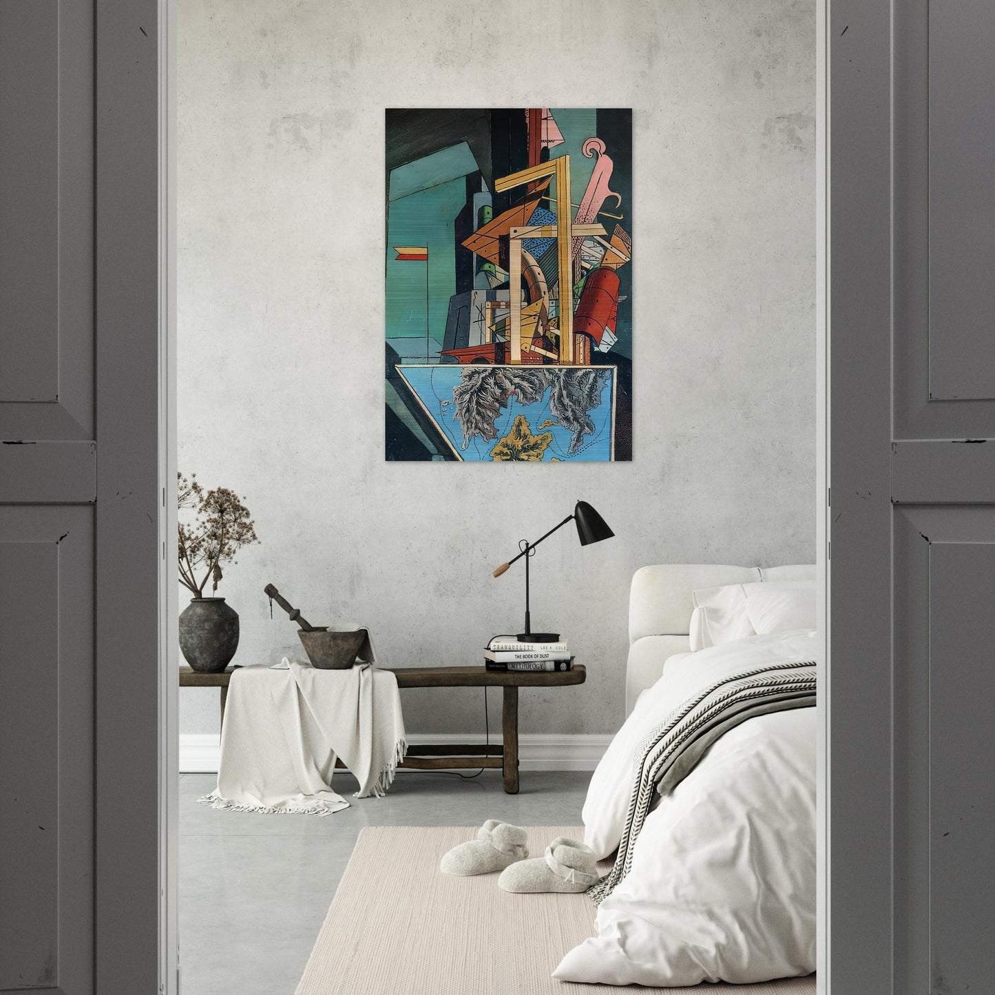 THE MELANCHOLY OF DEPARTURE 1916 1 - Giorgio de Chirico Brushed Aluminum Print - 70x100 cm / 28x40 inches | Giorgio de Chirico Aluminum Print | Giorgio de Chirico Prints