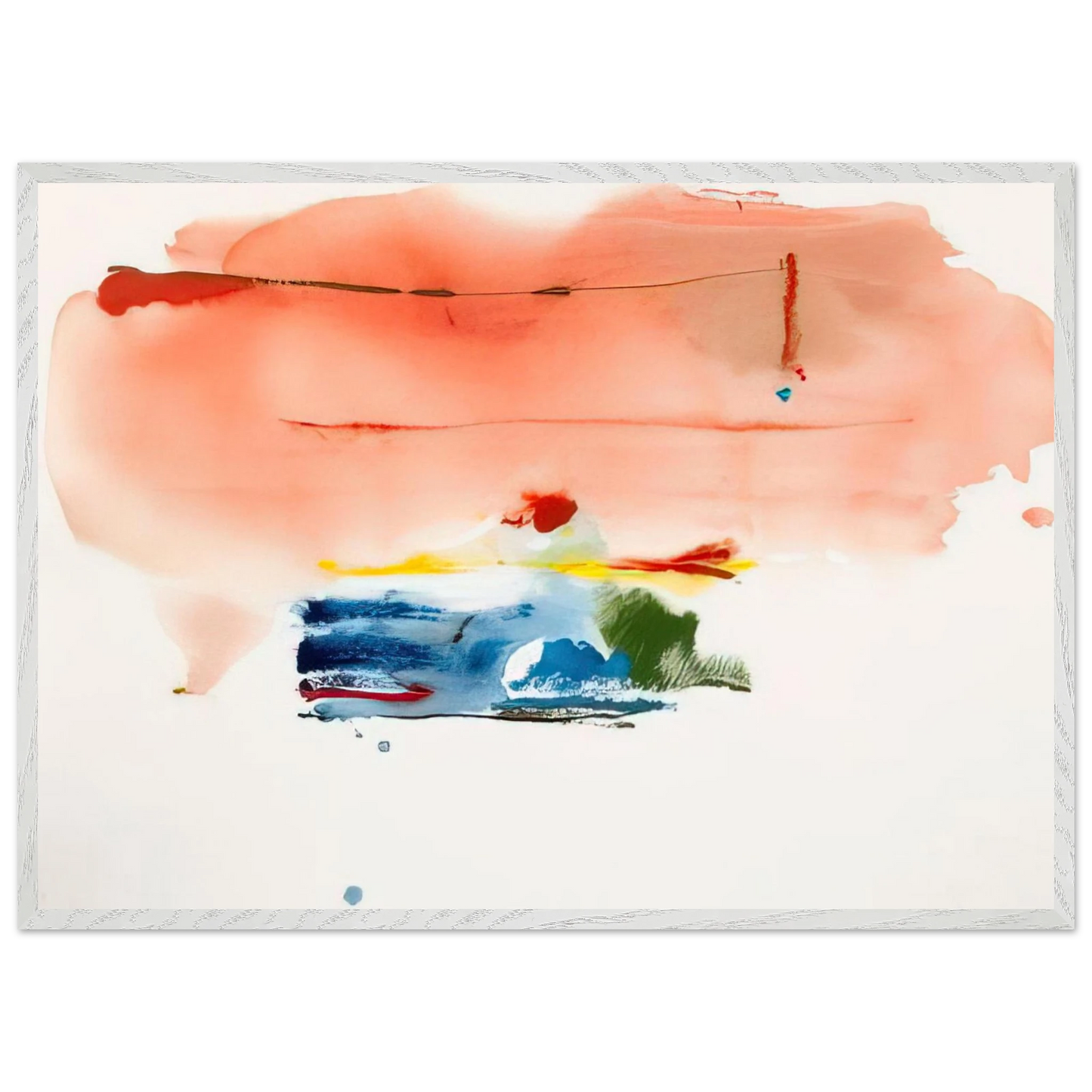 Helen Frankenthaler - Santa Fe II - 1986 Wall art - A2 (42 x 59.4  cm) - Premium Wooden Framed Poster With Fine Art Paper-canvas - White frame