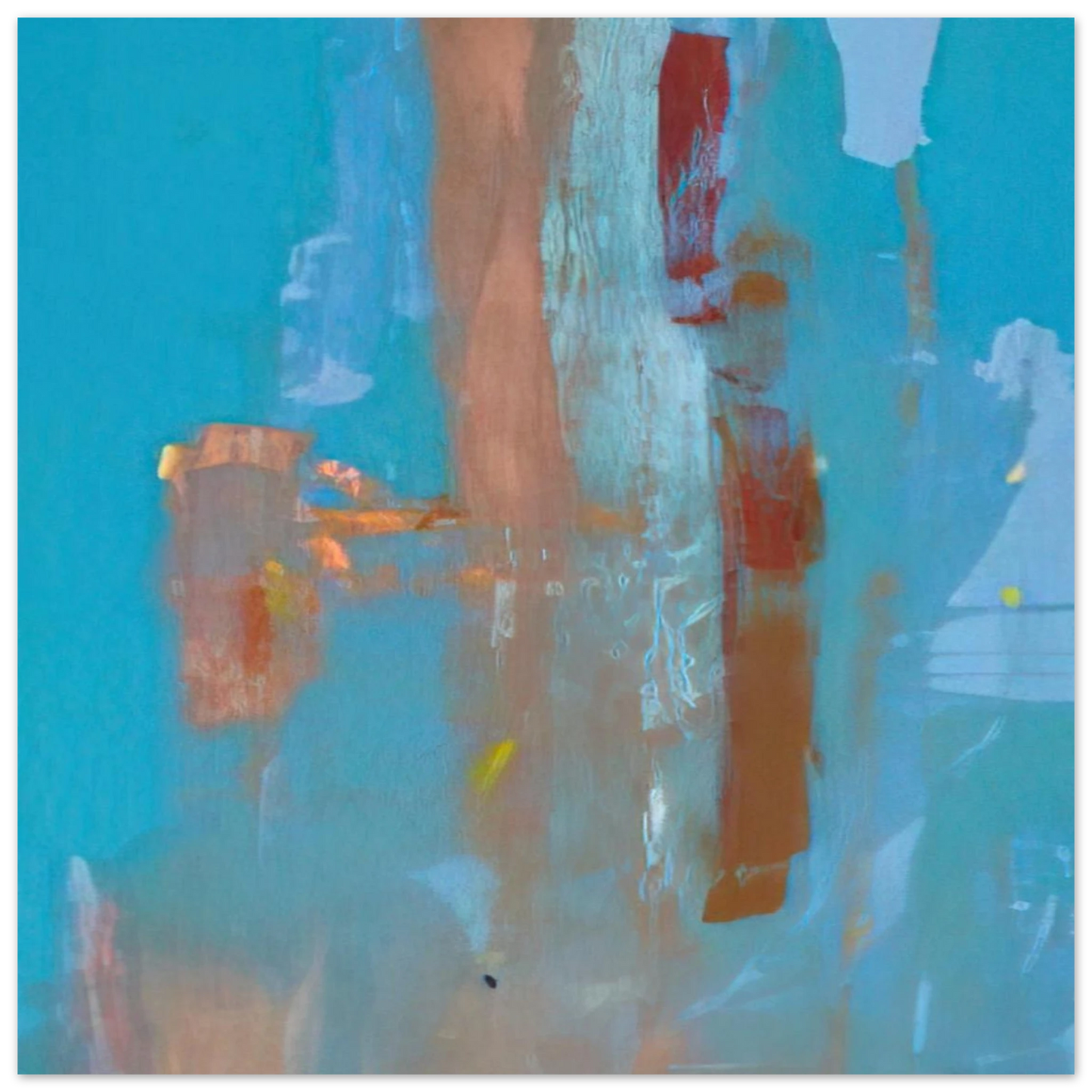 Helen Frankenthaler - In on Blue - 1976 Wall art - 20x25 cm / 8x10 inches - Premium Wooden Framed Poster With Fine Art Paper-canvas - Black frame