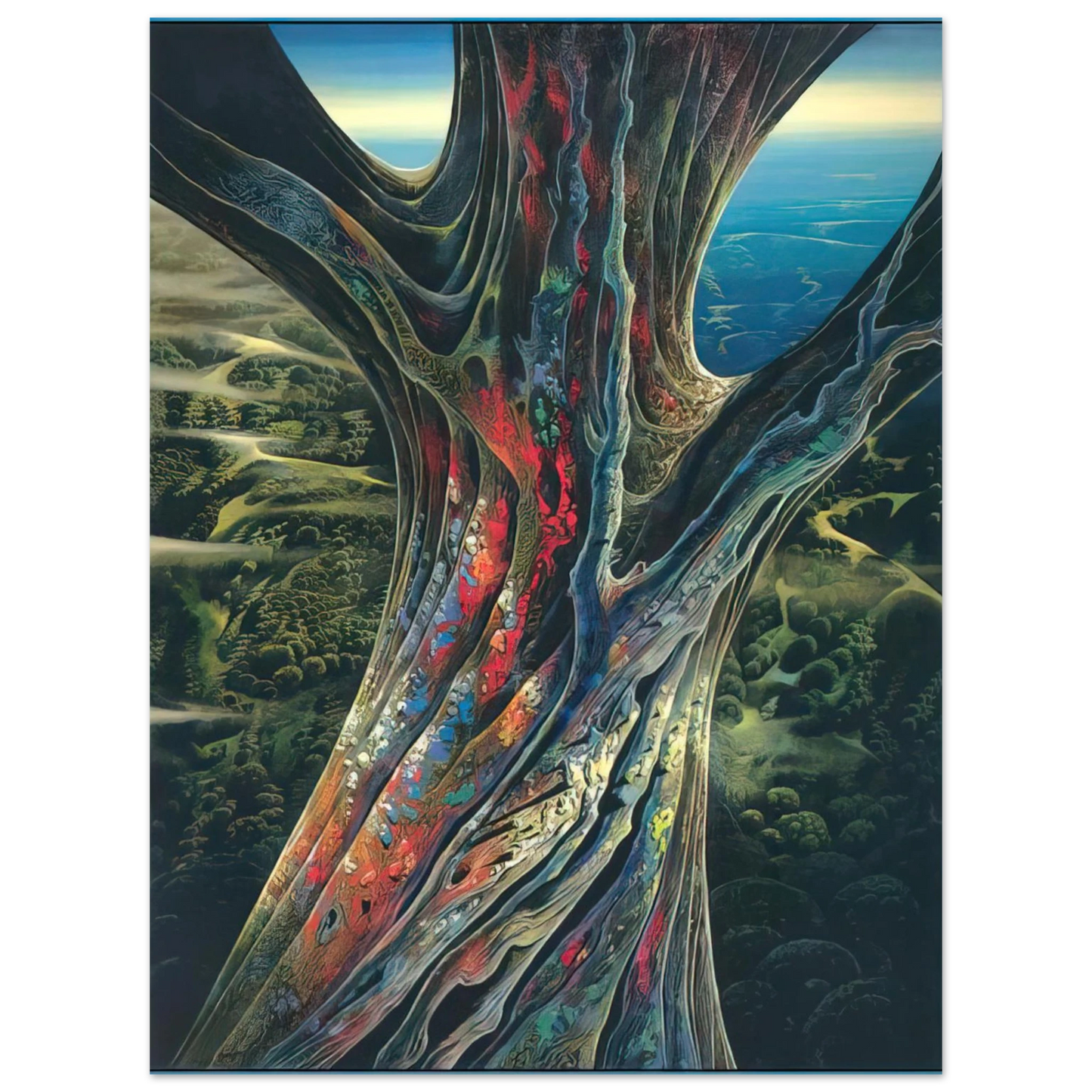Eyvind Earle - The Great Jewel Tree  75x100 cm / 30x40inches Fine Art Poster