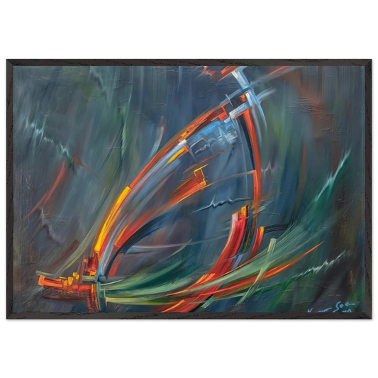 Untitled - 1970 N11 - Konrad Zuse 70x100 cm / 28x40 inches Framed Art Print – Black Wooden Frame