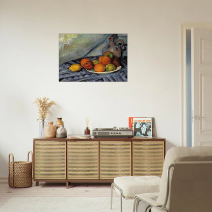 Fruit and Jug on a Table - Paul Cézanne Brushed Aluminum Print - 70x100 cm / 28x40 inches | Paul Cézanne Aluminum Print | Paul Cézanne Prints