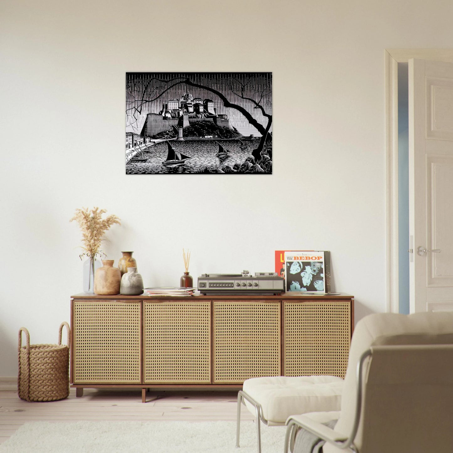 CITADEL OF CALVI CORSICA - MC Escher Brushed Aluminum Print - 70x100 cm / 28x40 inches | MC Escher Aluminum Print | MC Escher Prints