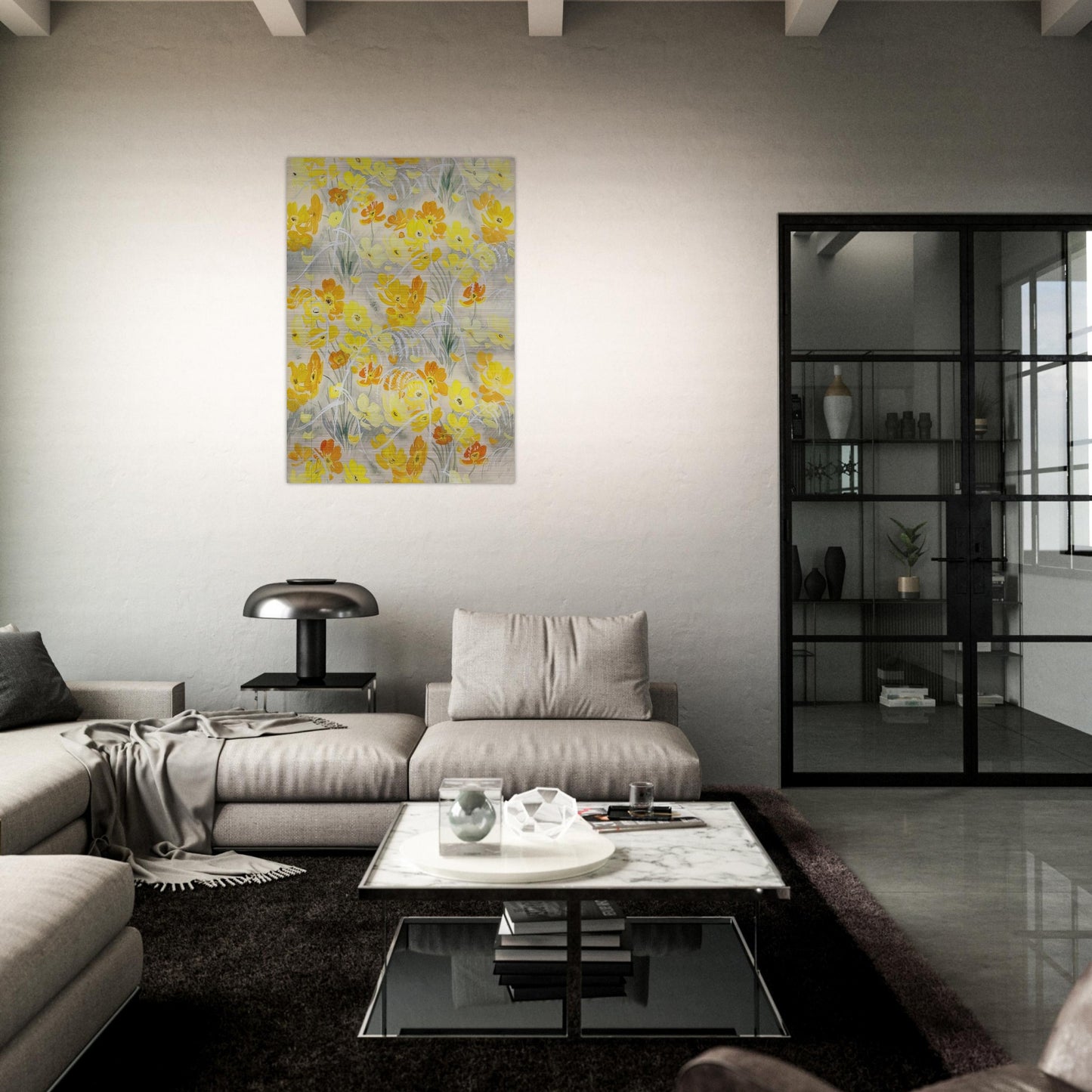 Orange and Yellow Flowers - Post-Impressionism - Le Pho Brushed Aluminum Print - 70x100 cm / 28x40 inches | Le Pho Aluminum Print | Le Pho Prints