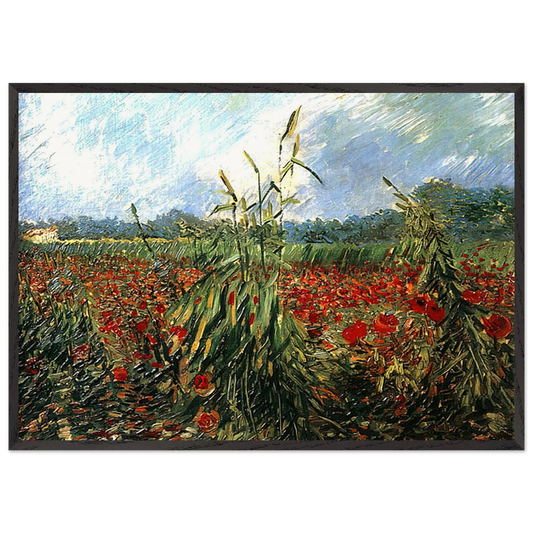 Green Ears of Wheat - Vincent van Gogh 70x100 cm / 28x40 inches Framed Art Print – Black Wooden Frame