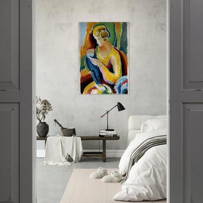 WOMAN 1920 - Thomas Hart Benton Brushed Aluminum Print - 70x100 cm / 28x40 inches | Thomas Hart Benton Aluminum Print | Thomas Hart Benton Prints