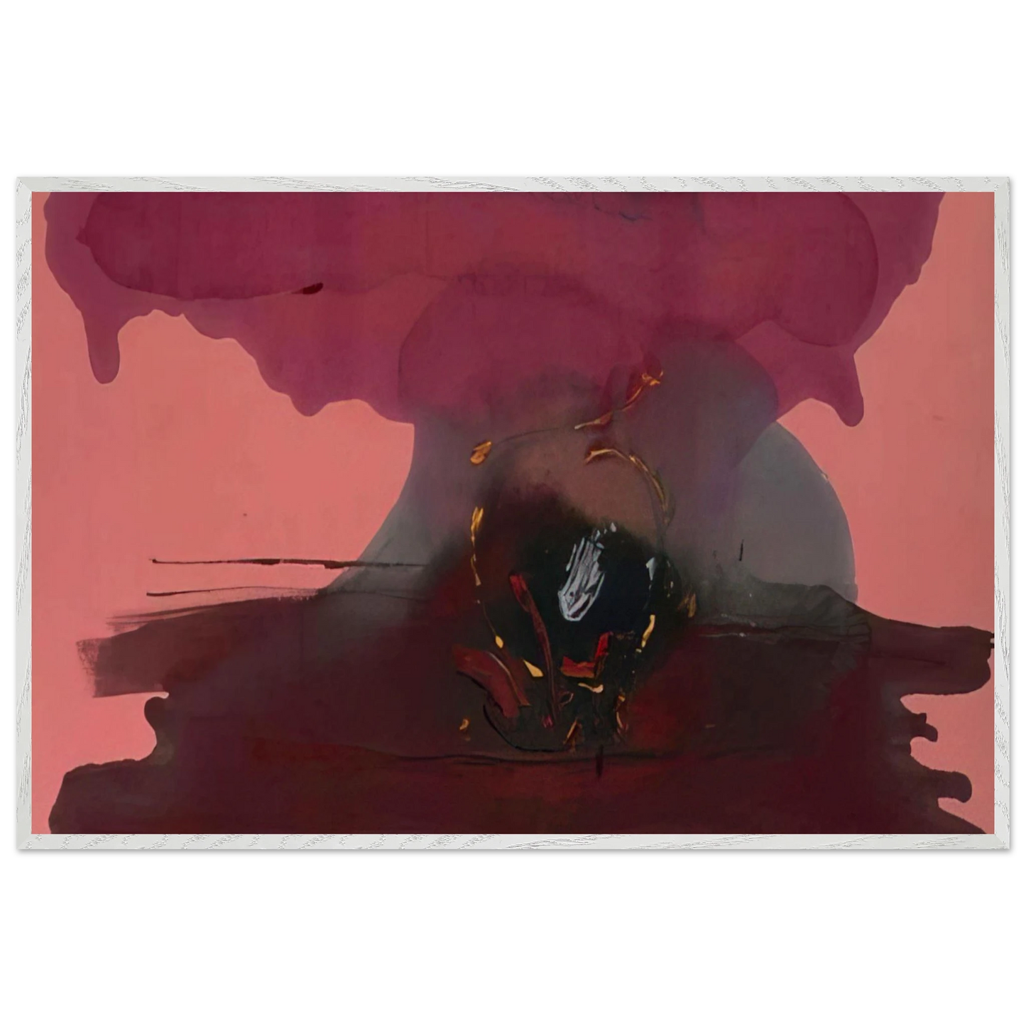 Helen Frankenthaler - Harbinger - 1986 Wall art - 60x90 cm / 24x36 inches - Premium Wooden Framed Poster With Fine Art Paper-canvas - Black frame