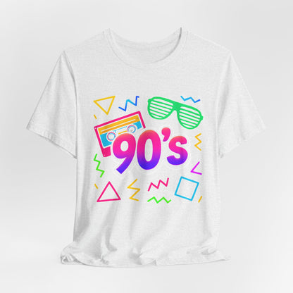 Música de la vieja escuela de los 90: ambiente arcade, clásico vintage de los 90. Camiseta retro de los 90 con la frase "Amo los años noventa".