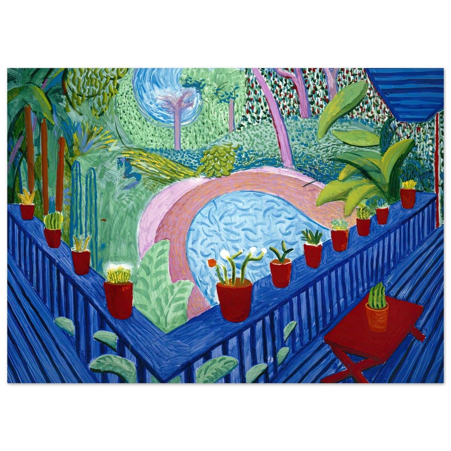David Hockney - David Hockney Wall art - 27x35 cm / 11x14 inches - Premium Wooden Framed Poster With Fine Art Paper-canvas - White frame