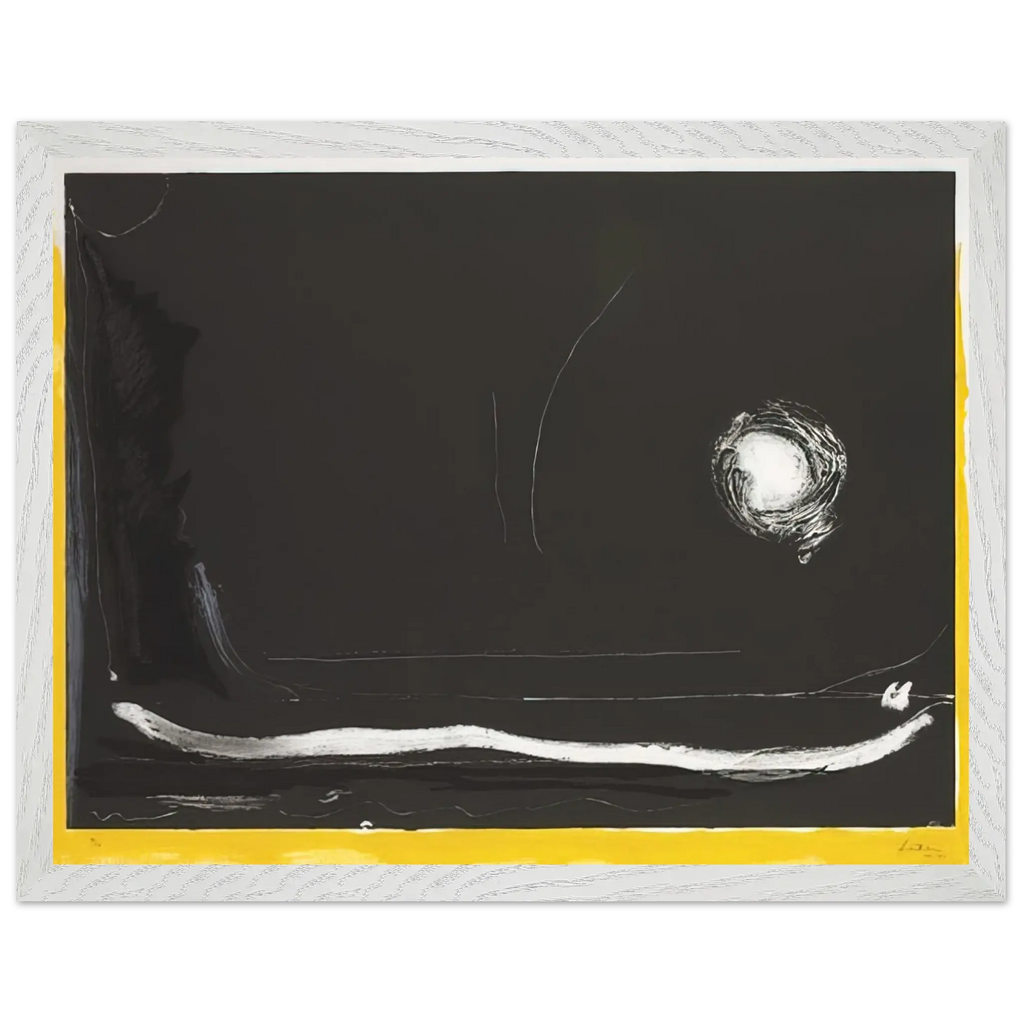 Helen Frankenthaler - Yellow Jack - 1985 Wall art - 30x40 cm / 12x16 Inches - Premium Wooden Framed Poster With Fine Art Paper - White frame