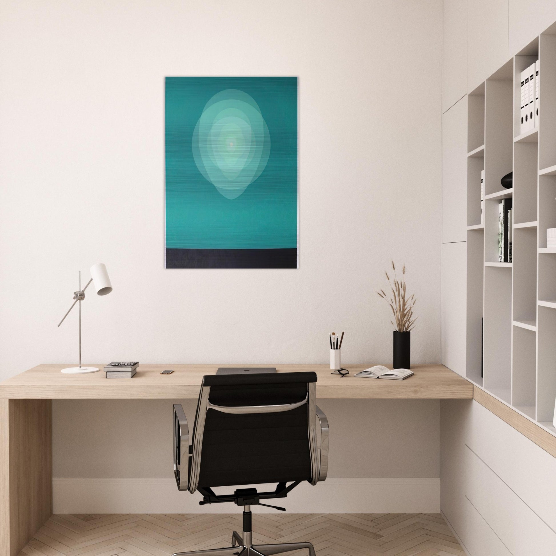 Teal Mandala - 1969 - Clarence Holbrook Carter Brushed Aluminum Print - 70x100 cm / 28x40 inches | Clarence Holbrook Carter Aluminum Print | Clarence Holbrook Carter Prints