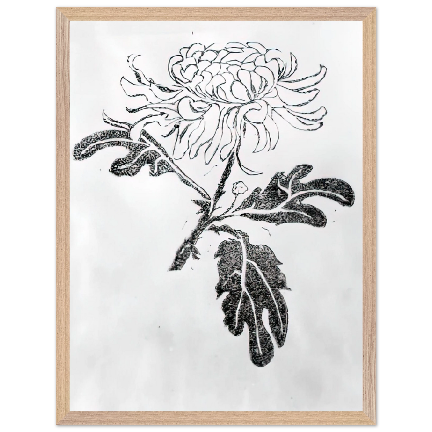 MC Escher - CHRYSANTHEMUM Wall Art - 30x40 cm / 12x16 inches - Premium Wooden Framed Poster With Fine Art Paper - Black frame