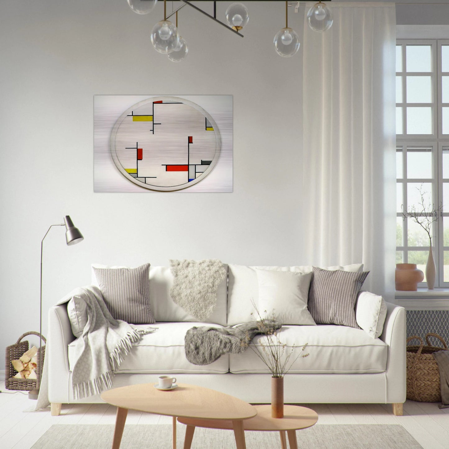 Relational Painting, Tondo #1 - 1944 - Fritz Glarner Brushed Aluminum Print - 70x100 cm / 28x40 inches | Fritz Glarner Aluminum Print | Fritz Glarner Prints
