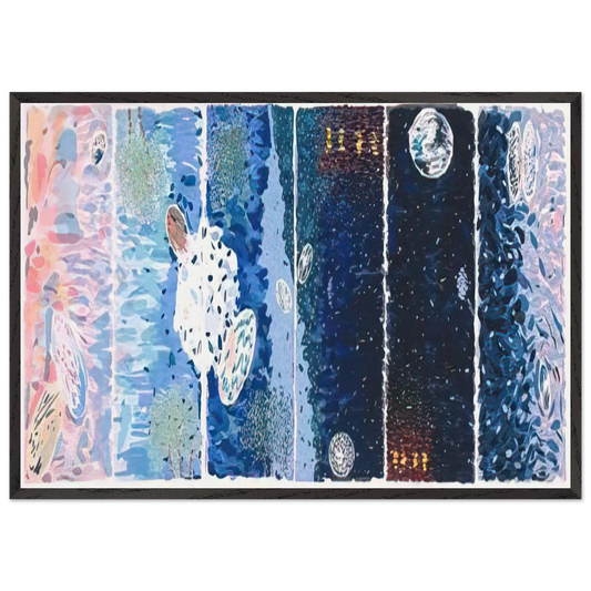 At Sea Japan - 1980 - Jennifer Bartlett 70x100 cm / 28x40 inches Framed Art Print – Black Wooden Frame