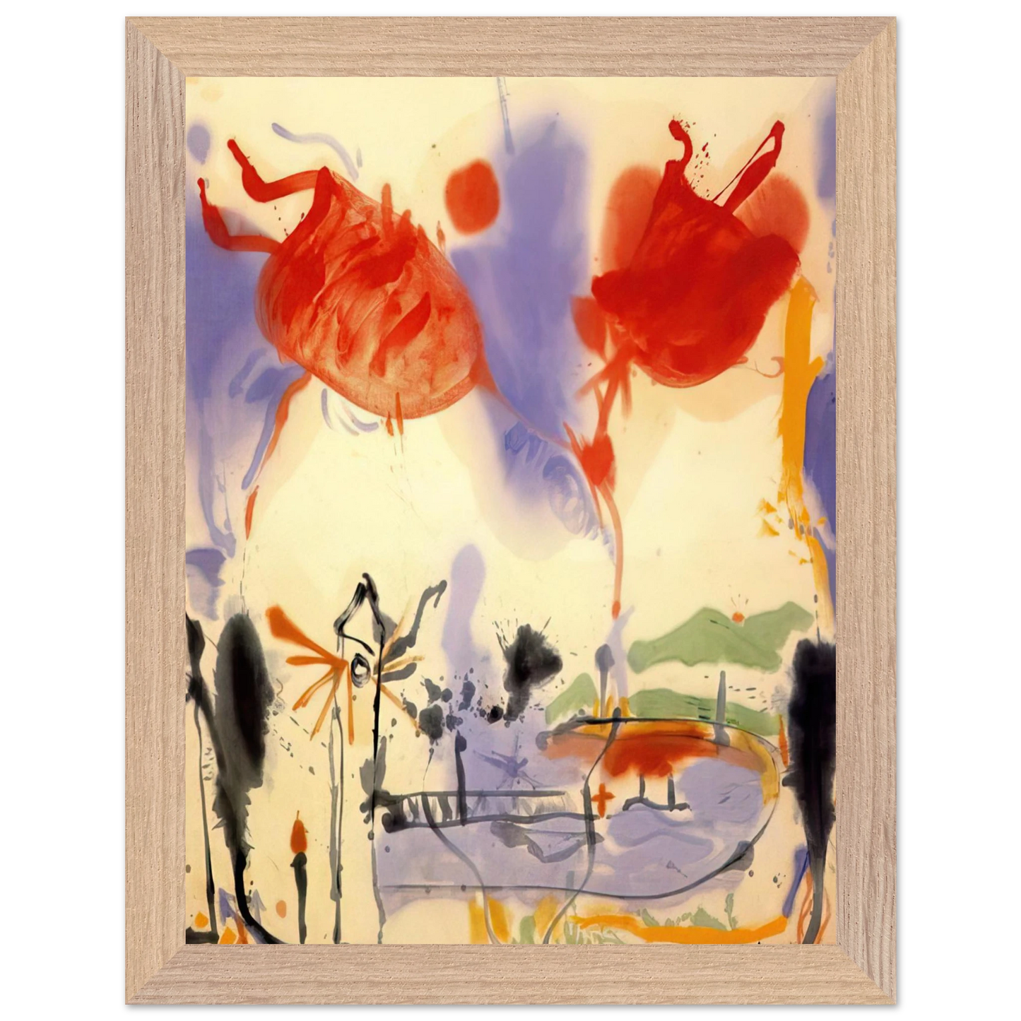 Helen Frankenthaler - Round Trip - 1957 Wall art - 45x60 cm / 18x24 inches - Fine Art Poster-canvas - -