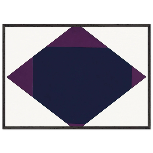 Blau-violettes horizontal-vertikal-quadrat - 1968 - Max Bill 70x100 cm / 28x40 inches Framed Art Print – Black Wooden Frame