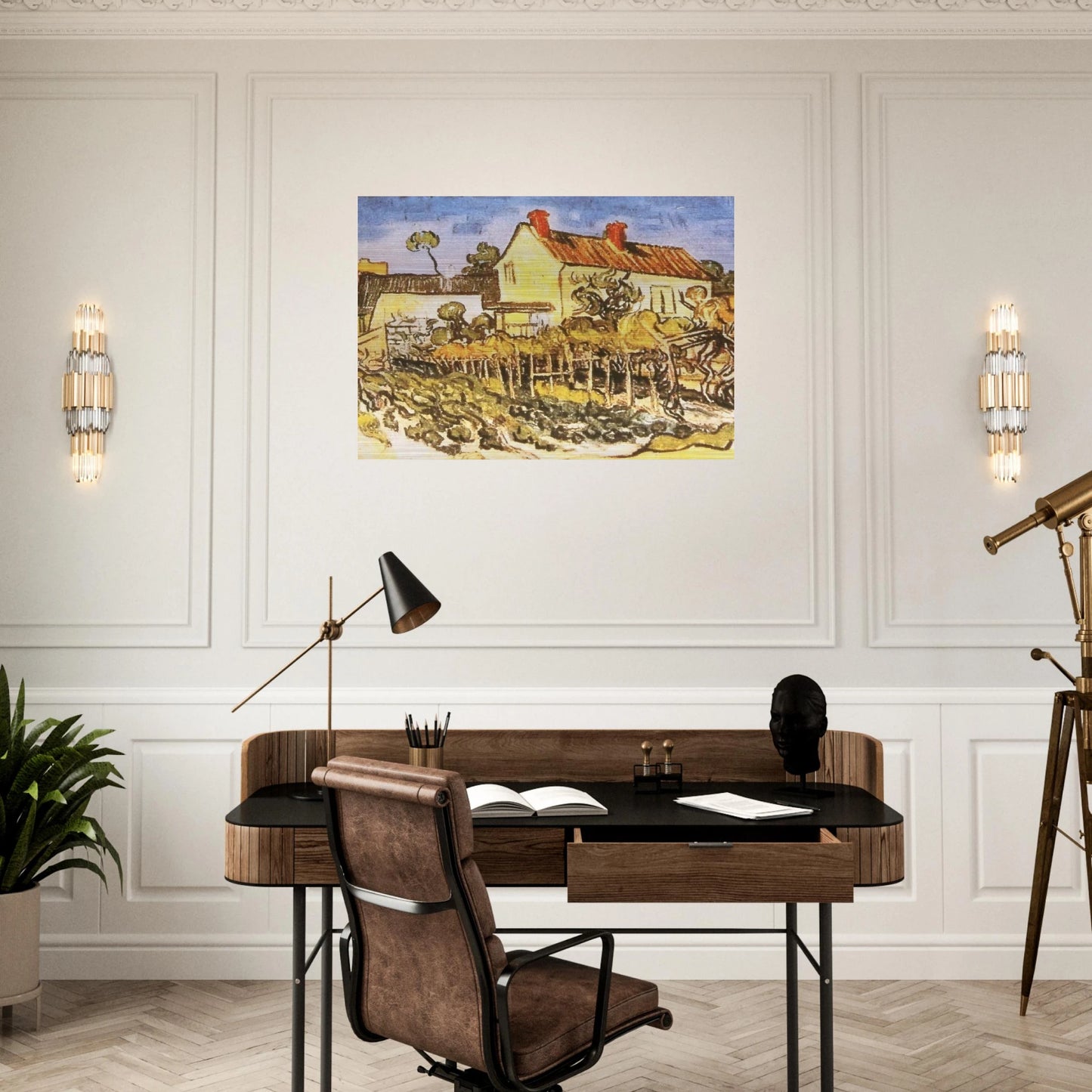 The House of Pere Eloi - Vincent van Gogh Brushed Aluminum Print - 70x100 cm / 28x40 inches | Vincent van Gogh Aluminum Print | Vincent van Gogh Prints
