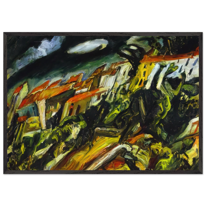 VIEW OF CERET - Chaim Soutine 70x100 cm / 28x40 inches Framed Art Print – Black Wooden Frame