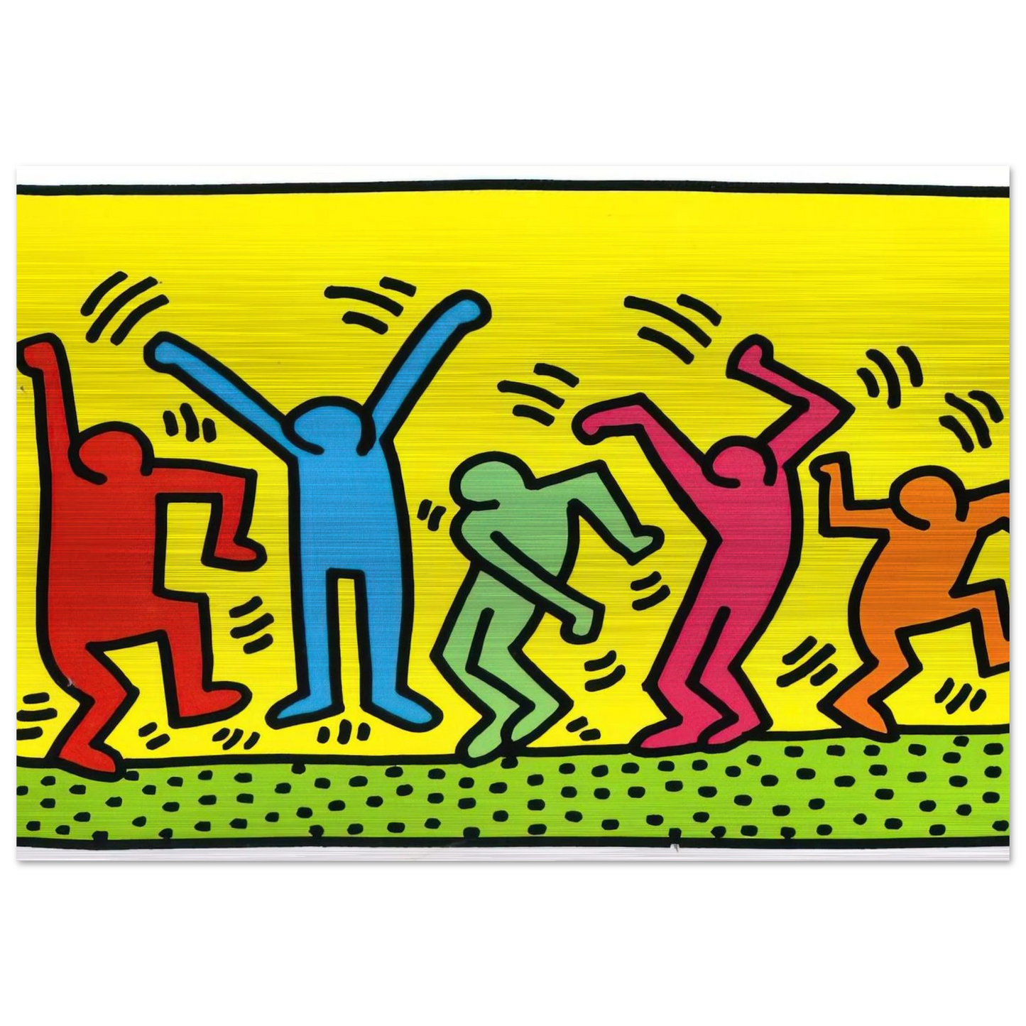 UNTITLED DANCE 1987 - Keith Haring Brushed Aluminum Print - 70x100 cm / 28x40 inches | Keith Haring Aluminum Print | Keith Haring Prints