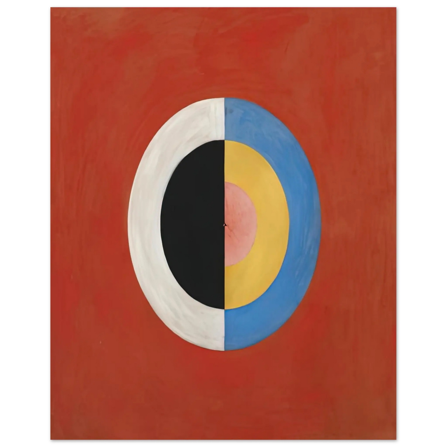 Hilma af Klint - THE SWAN NO 17 1915 0 Wall art - 28x43  cm / XL (11x17 Inches) - Premium Wooden Framed Poster With Fine Art Paper - White frame