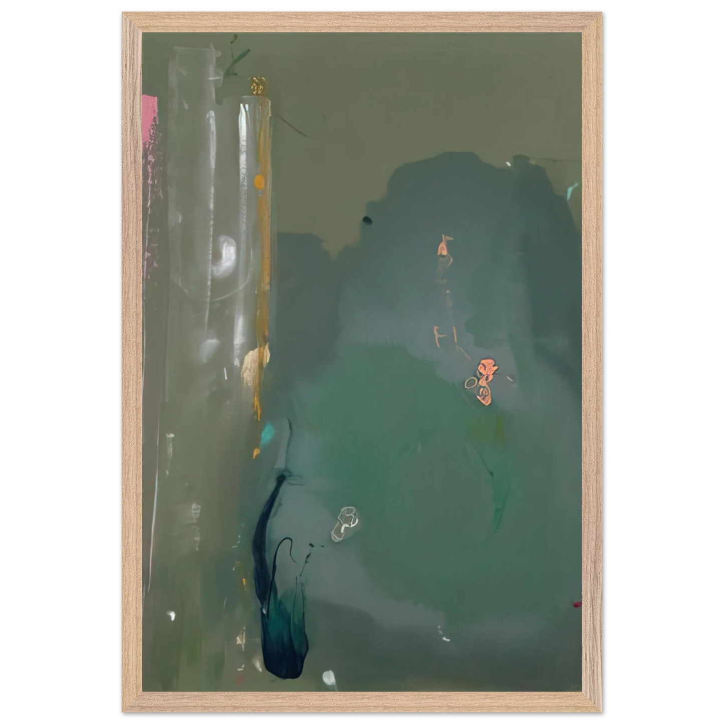 Helen Frankenthaler - CÃƒÆ’Ã‚Â´te d Argent - 1980 Wall art - 70x70 cm / 28x28 inches - Premium Wooden Framed Poster With Fine Art Paper-canvas - Black frame