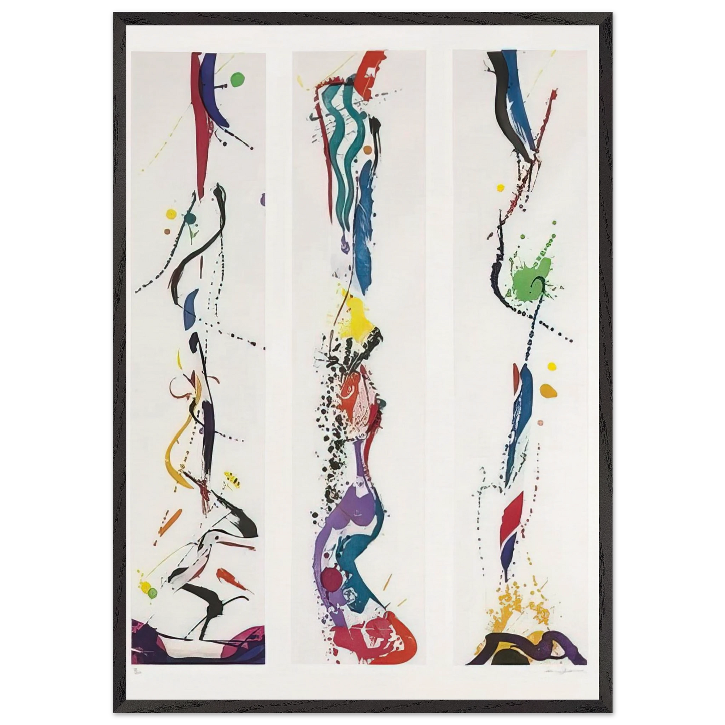 Untitled  Lembark I92  - Sam Francis 70x100 cm / 28x40 inches Framed Art Print – Black Wooden Frame