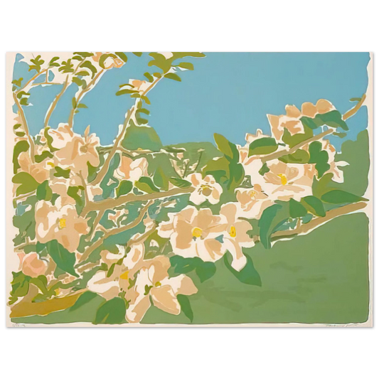 Fairfield Porter - APPLE BLOSSOMS II 1974  75x100 cm / 30x40inches Fine Art Poster