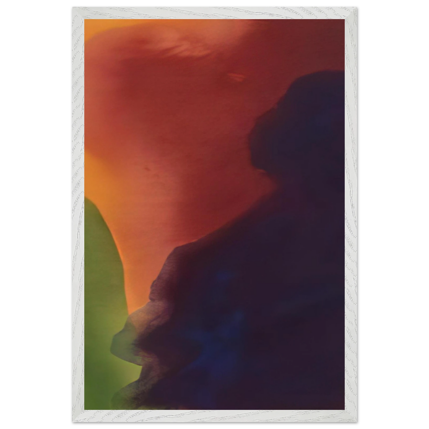Helen Frankenthaler - Blue Atmosphere III - 1963 Wall art - A2 (42 x 59.4  cm) - Premium Wooden Framed Poster With Fine Art Paper-canvas - Wood frame