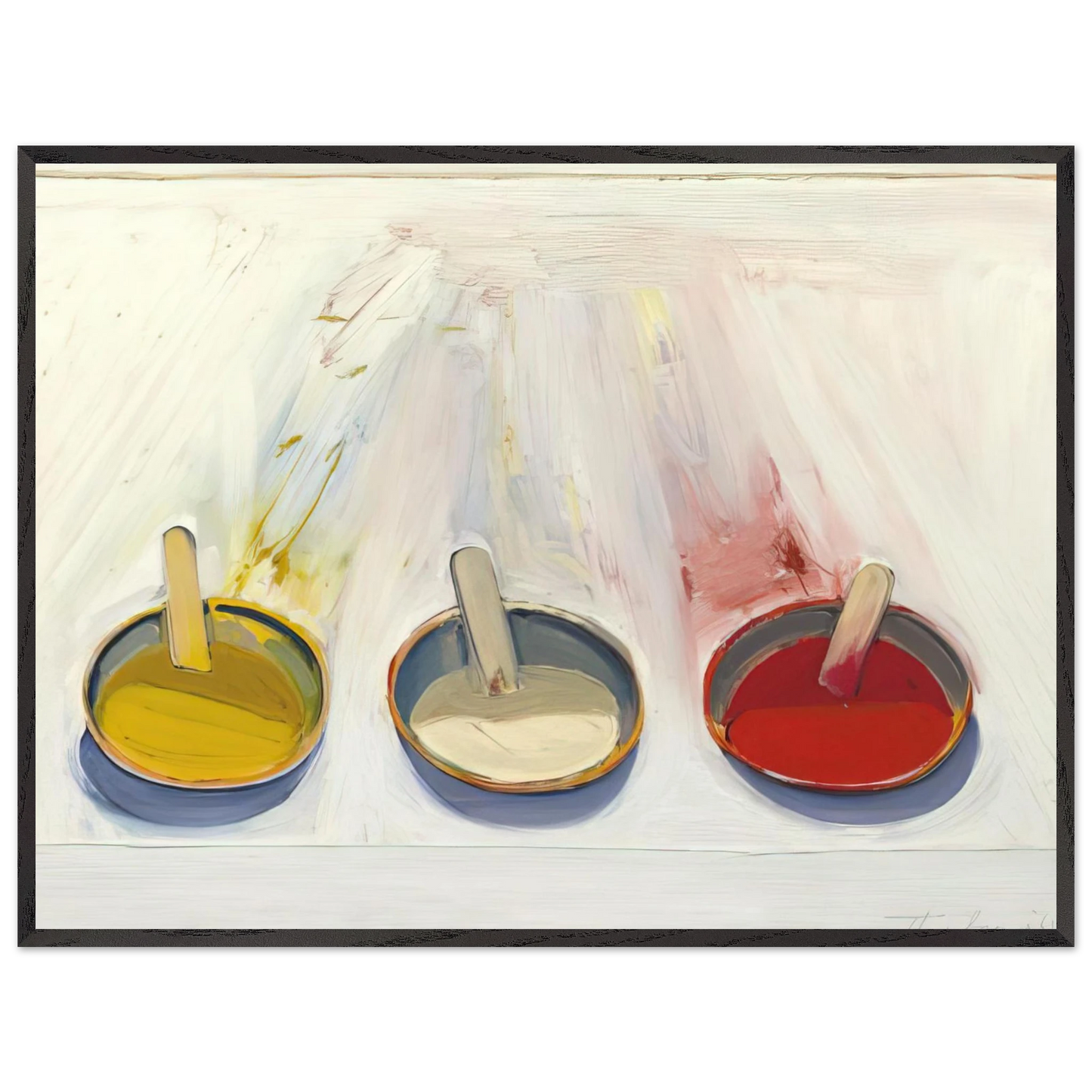 Wayne Thiebaud - Dressing Wells - 1961 Wall Art - 21x29.7 cm / 8x12" - Premium Wooden Framed Poster With Fine Art Paper - Wood frame
