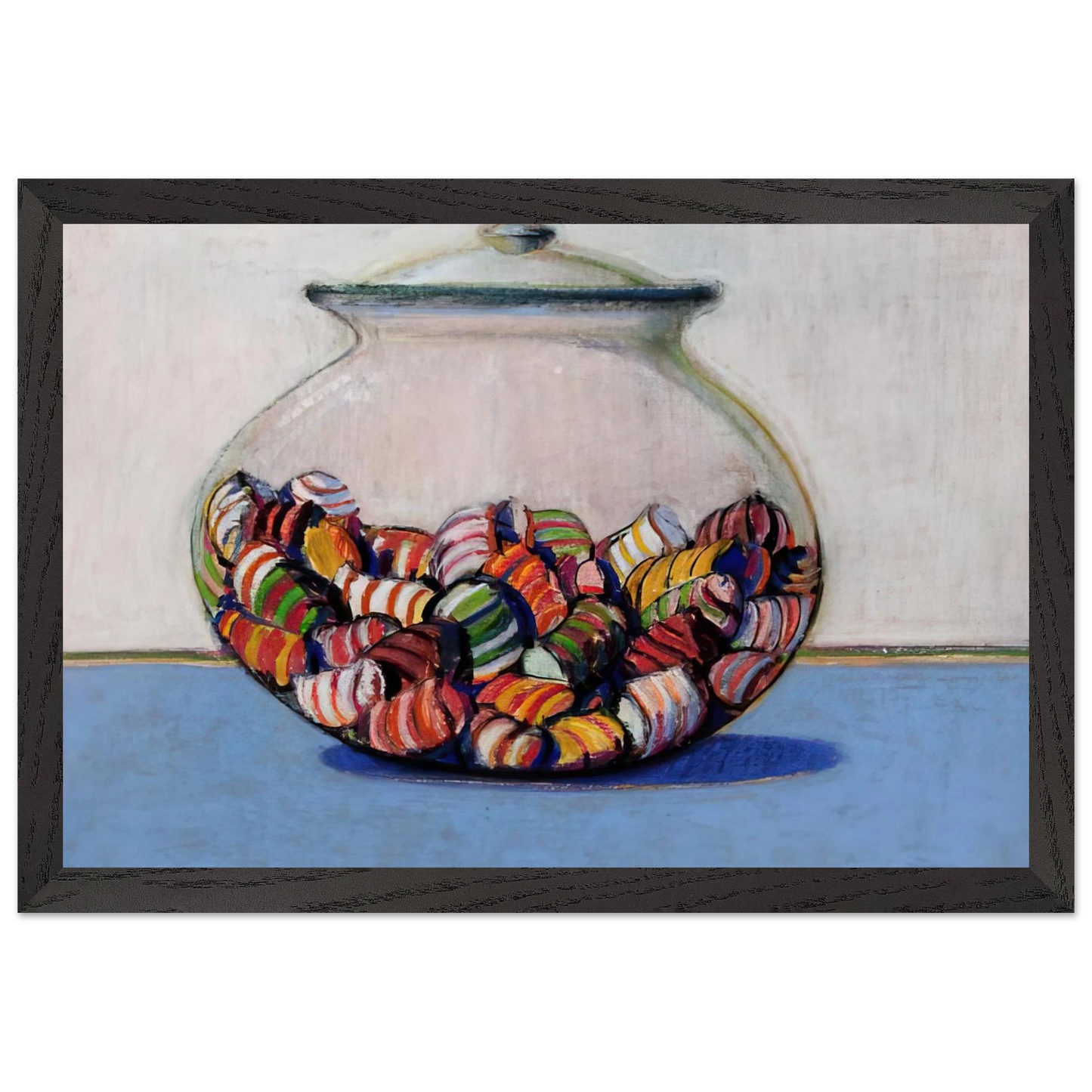 Wayne Thiebaud - Glassed Candy - 1969 Wall Art - 30x40 cm / 12x16 inches - Premium Wooden Framed Poster With Fine Art Paper - Wood frame