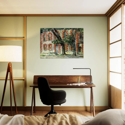 Old Dutch Building, Fishkill, New York - Childe Hassam Brushed Aluminum Print - 70x100 cm / 28x40 inches | Childe Hassam Aluminum Print | Childe Hassam Prints