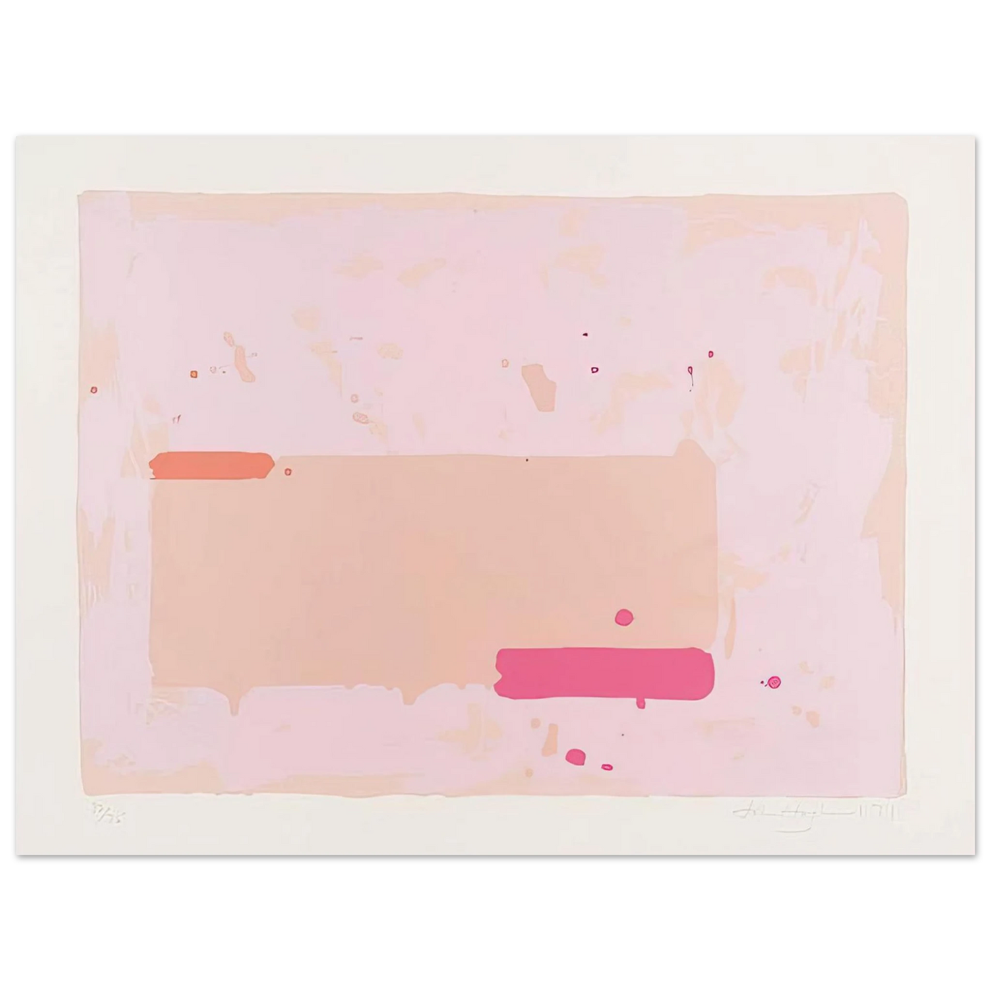 John Hoyland - Orange, Pink - 1971  75x100 cm / 30x40inches Fine Art Poster