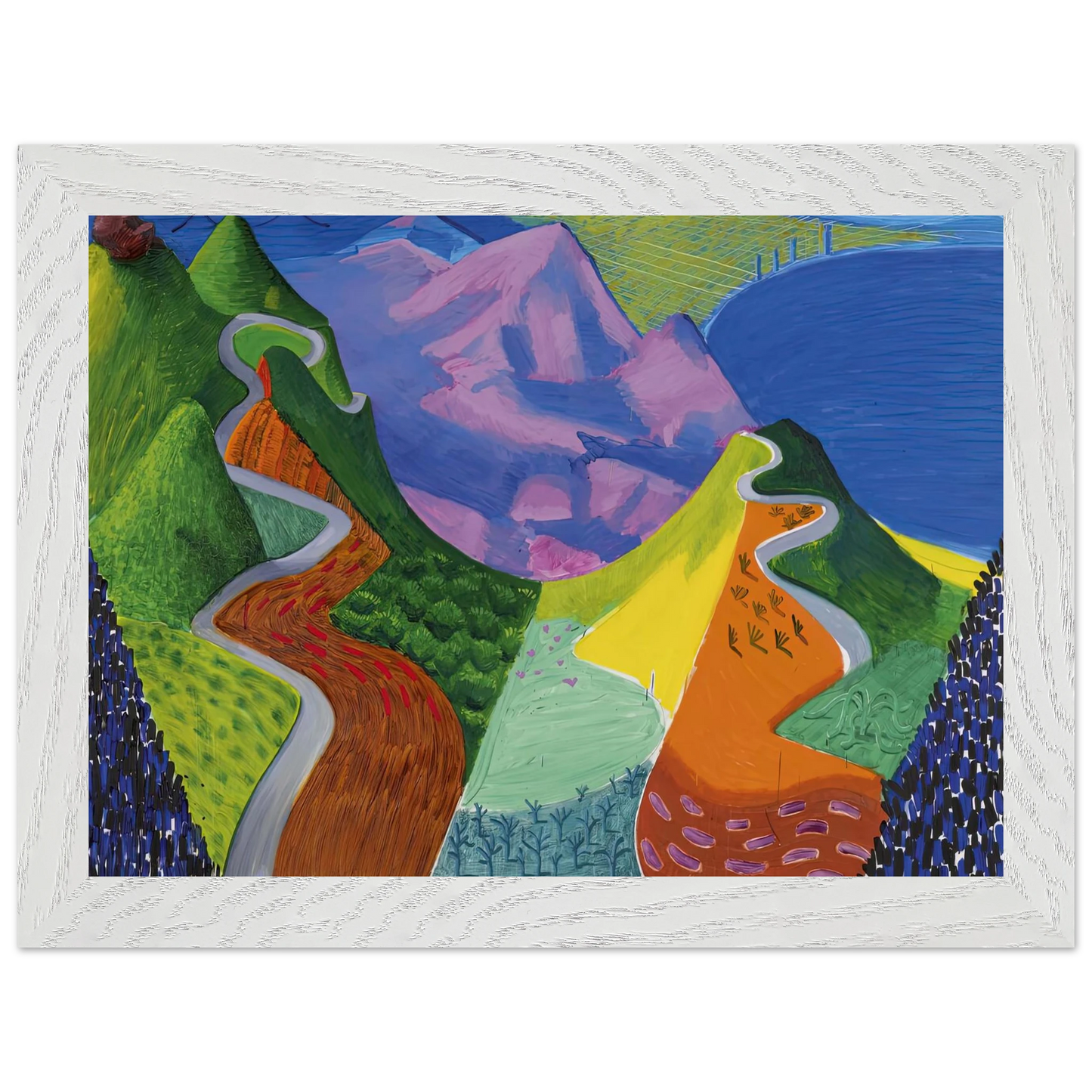 David Hockney - David Hockney Wall art - A1 (59.4 x 84.1  cm) - Premium Wooden Framed Poster With Fine Art Paper-canvas - White frame