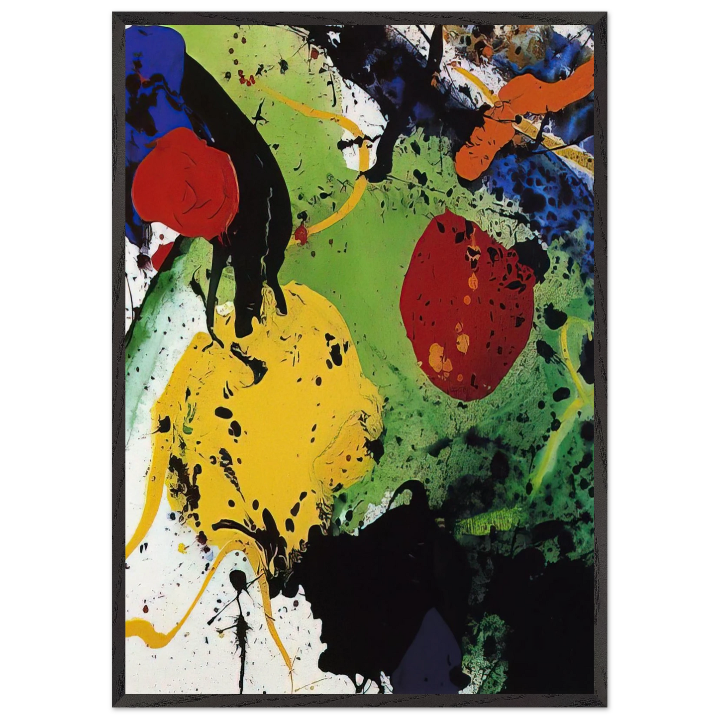 Untitled  SFP-89-57  - Sam Francis 70x100 cm / 28x40 inches Framed Art Print – Black Wooden Frame