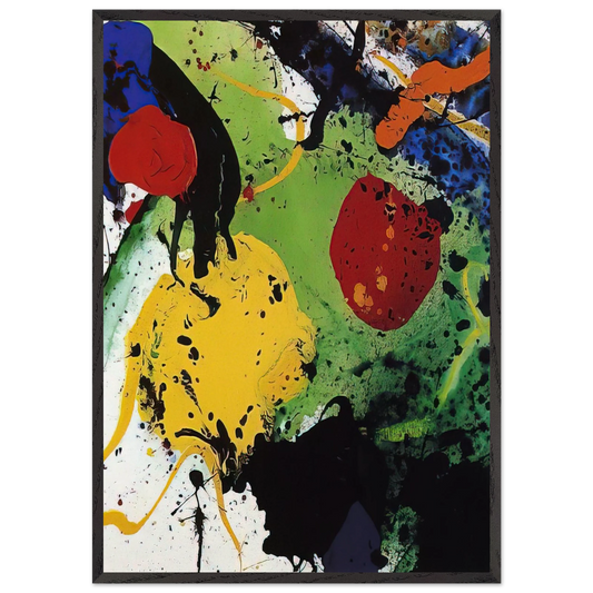 Untitled  SFP-89-57  - Sam Francis 70x100 cm / 28x40 inches Framed Art Print – Black Wooden Frame