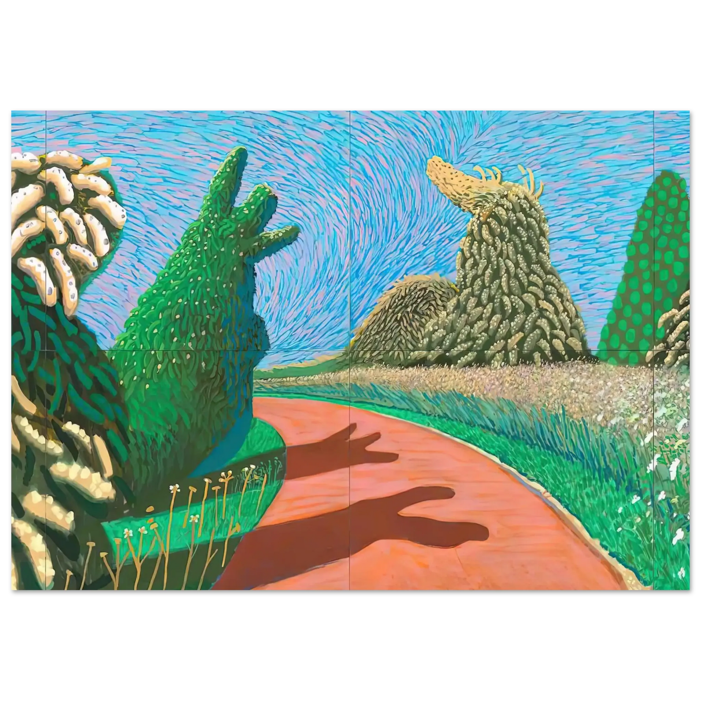 David Hockney - David Hockney Wall art - 40x60 cm / 16x24 Inches - Premium Wooden Framed Poster With Fine Art Paper - White frame