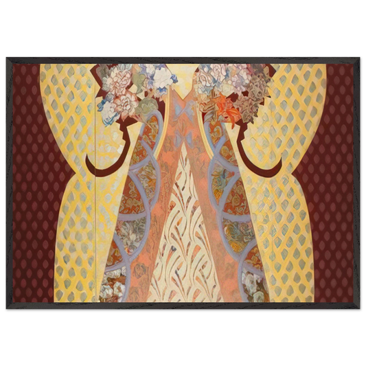Royal Presence - 1982 - Miriam Schapiro 70x100 cm / 28x40 inches Framed Art Print – Black Wooden Frame