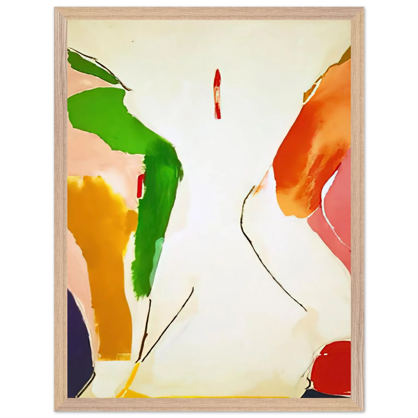 Helen Frankenthaler - Living Edge - 1973 Wall art - 50x70 cm / 20x28 Inches - Premium Wooden Framed Poster With Fine Art Paper - White frame