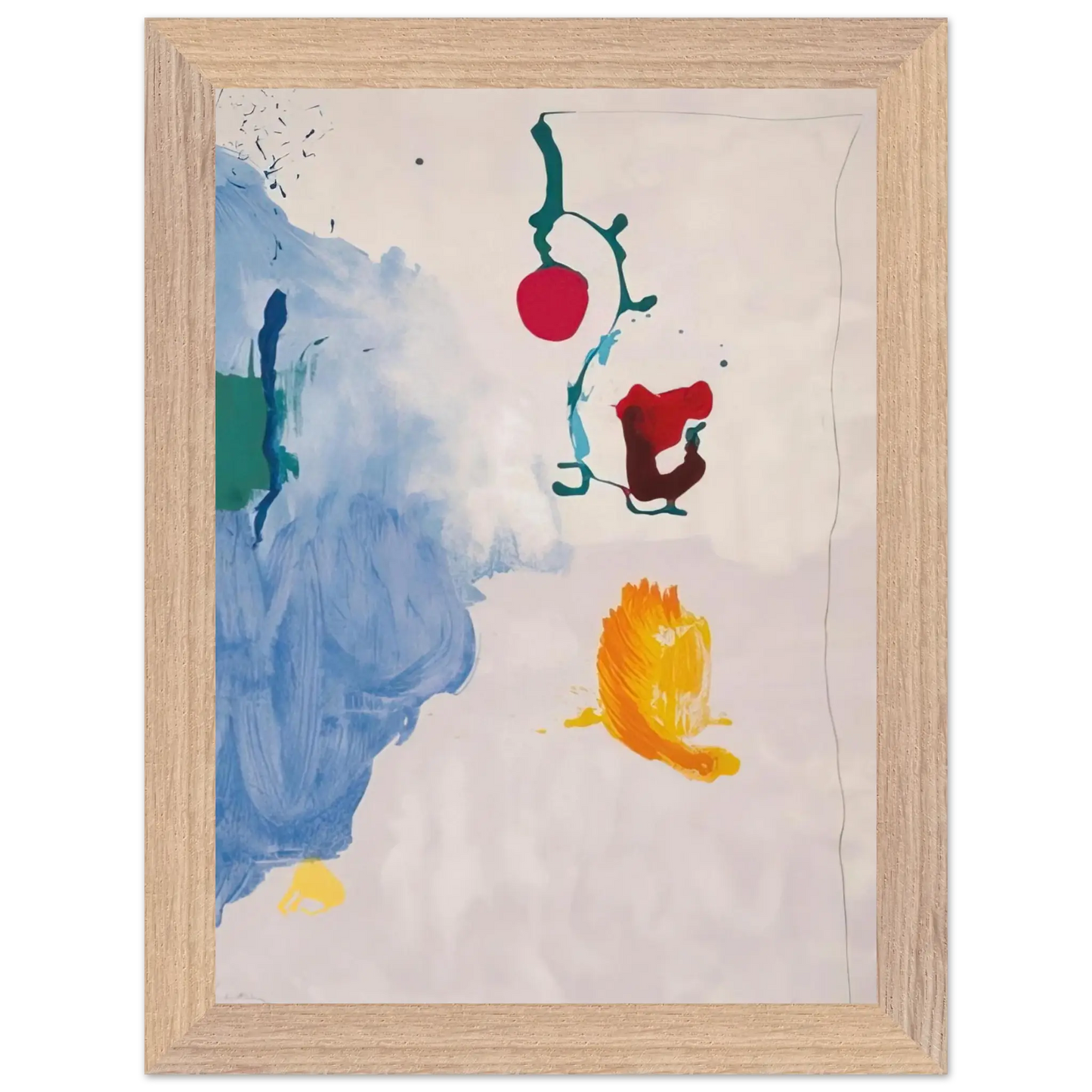 Helen Frankenthaler - Eve - 1995 Wall art - 28x43  cm / XL (11x17 Inches) - Premium Wooden Framed Poster With Fine Art Paper - White frame