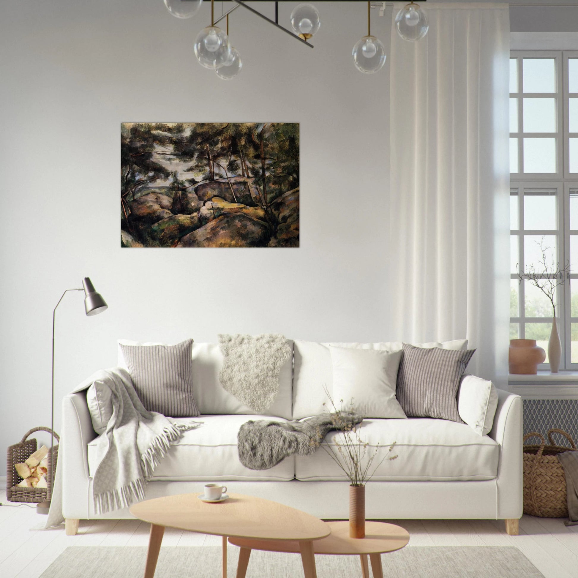 Rocks at Fountainebleau - Paul Cézanne Brushed Aluminum Print - 70x100 cm / 28x40 inches | Paul Cézanne Aluminum Print | Paul Cézanne Prints