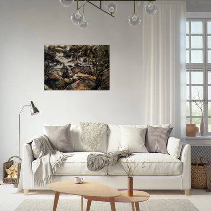Rocks at Fountainebleau - Paul Cézanne Brushed Aluminum Print - 70x100 cm / 28x40 inches | Paul Cézanne Aluminum Print | Paul Cézanne Prints