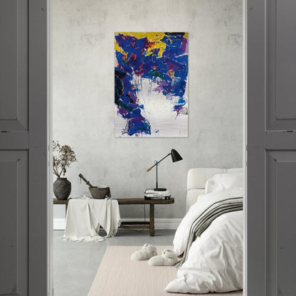 Violet Yellow and White - Sam Francis Brushed Aluminum Print - 70x100 cm / 28x40 inches | Sam Francis Aluminum Print | Sam Francis Prints