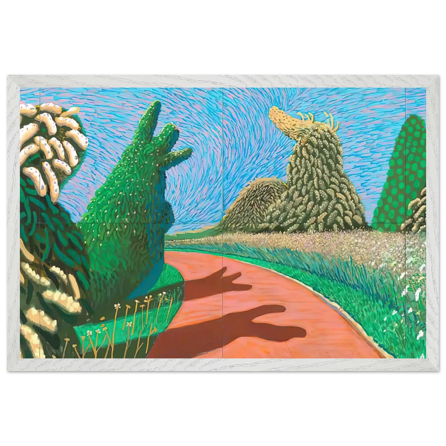 David Hockney - David Hockney Wall art - A2 (42 x 59.4  cm) - Premium Wooden Framed Poster With Fine Art Paper - White frame