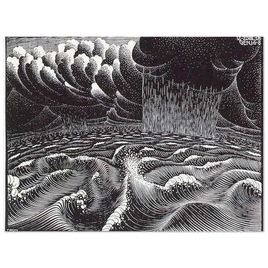 MC Escher - THE 2ND DAY OF THE CREATION Wall Art - 21x29.7 cm / 8x12" - Fine Art Poster-canvas - -