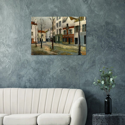 SQUARE TERTRE ON MONTMARTRE 2 - Maurice Utrillo Brushed Aluminum Print - 70x100 cm / 28x40 inches | Maurice Utrillo Aluminum Print | Maurice Utrillo Prints