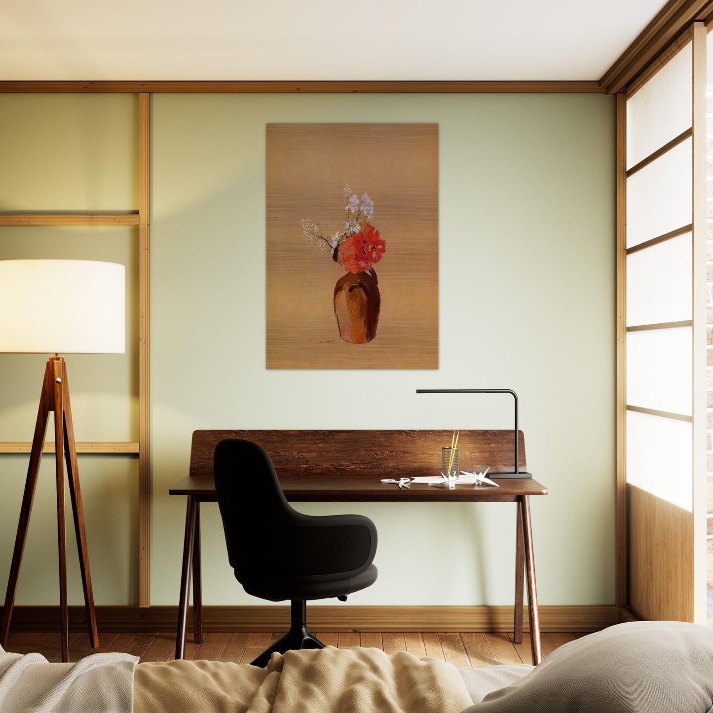 FLOWERS IN A POT - Odilon Redon Brushed Aluminum Print - 70x100 cm / 28x40 inches | Odilon Redon Aluminum Print | Odilon Redon Prints
