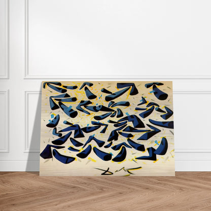 BLUE HORNS DESIGN FOR A SCARF - Salvador Dali Brushed Aluminum Print - 70x100 cm / 28x40 inches | Salvador Dali Aluminum Print | Salvador Dali Prints