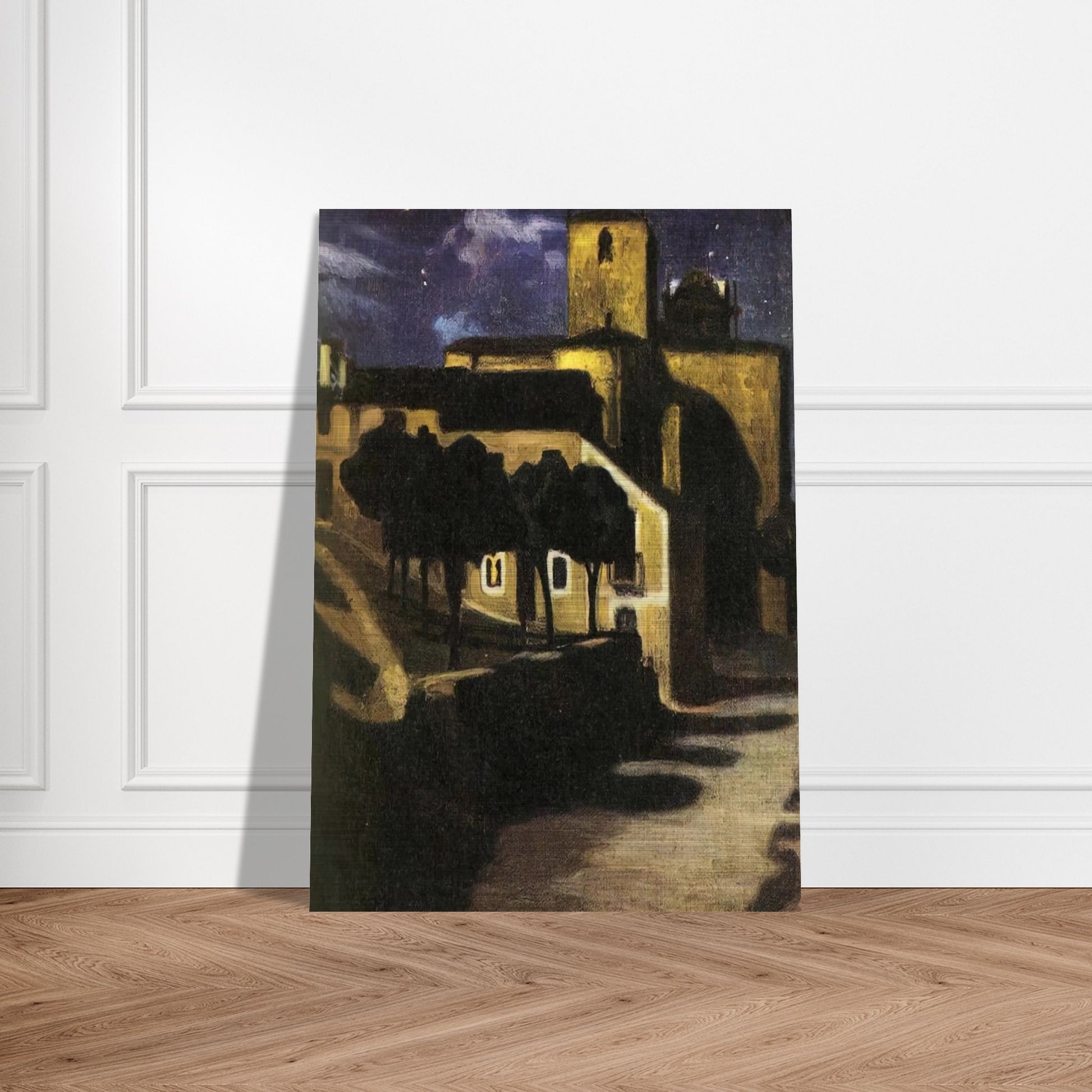 NIGHT SCENE IN AVILA 1907 - Diego Rivera Brushed Aluminum Print - 70x100 cm / 28x40 inches | Diego Rivera Aluminum Print | Diego Rivera Prints