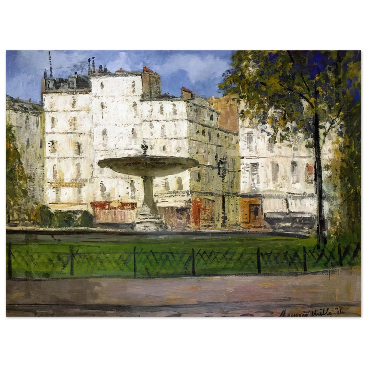 Maurice Utrillo - PLACE PIGALLE  75x100 cm / 30x40inches Fine Art Poster